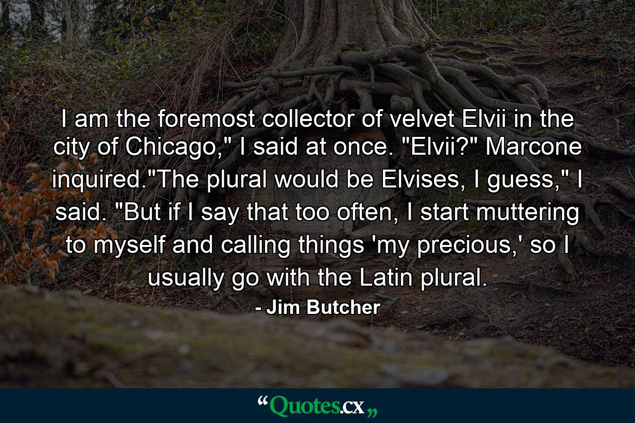 I am the foremost collector of velvet Elvii in the city of Chicago,