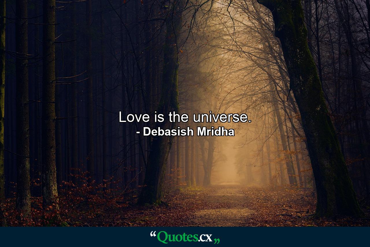 Love is the universe. - Quote by Debasish Mridha