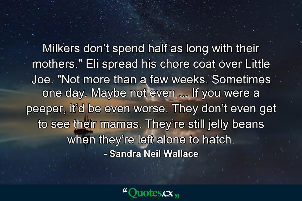 Milkers don’t spend half as long with their mothers.