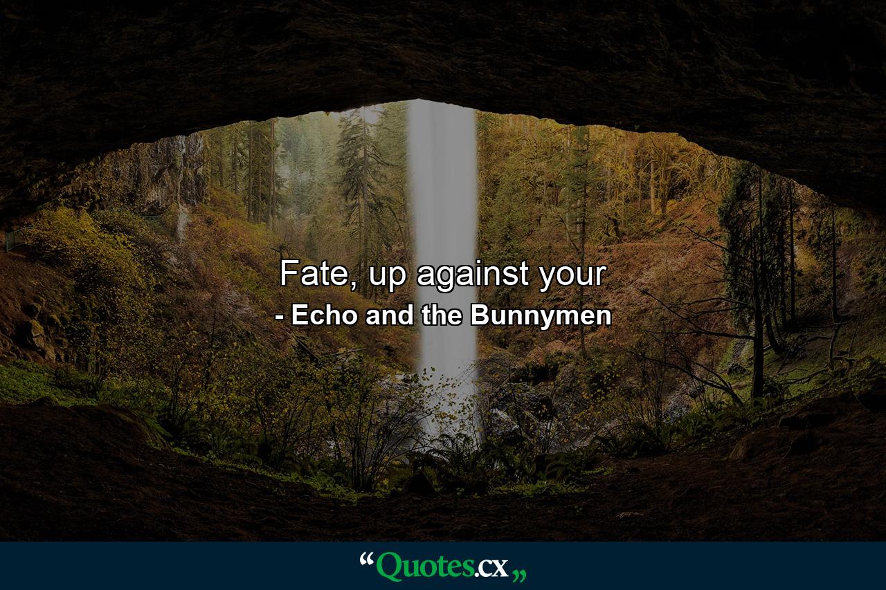 Fate, up against your - Quote by Echo and the Bunnymen