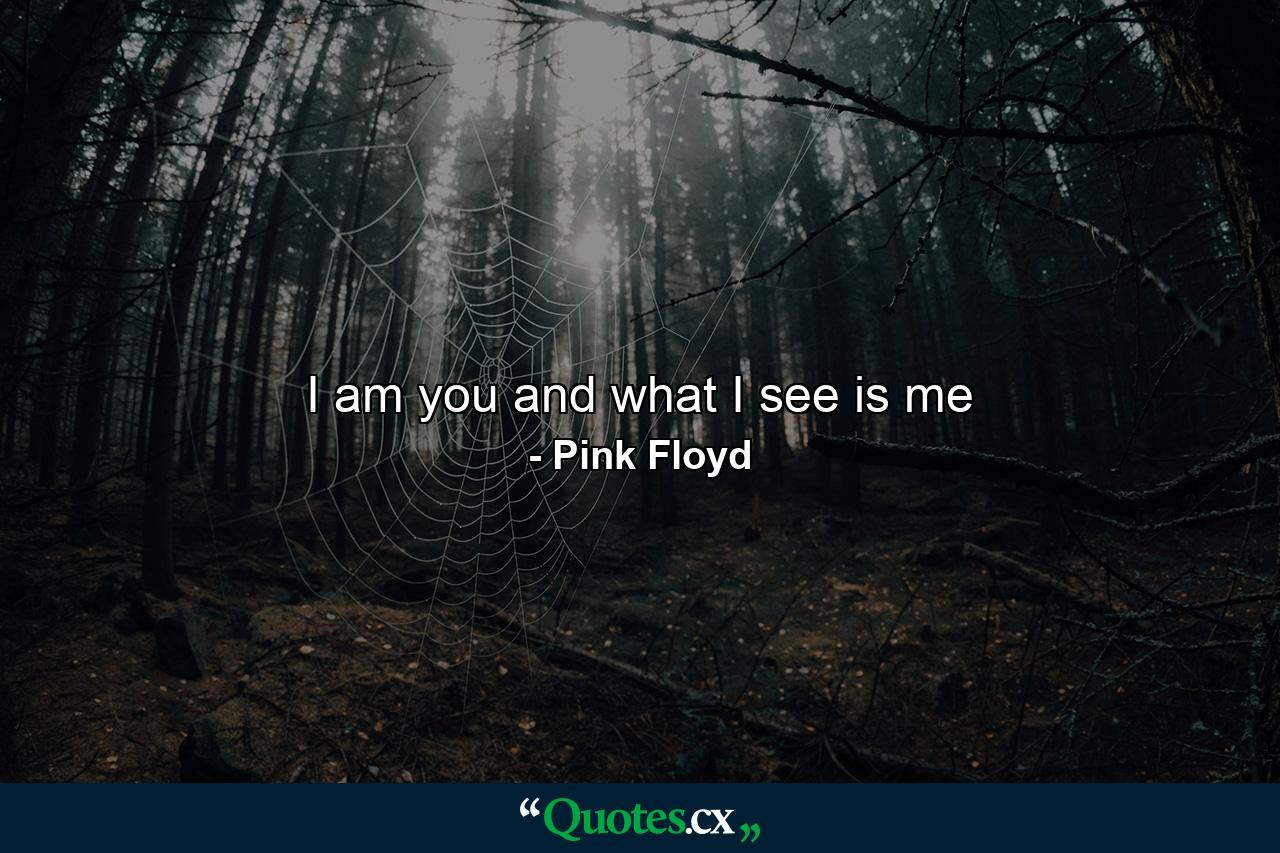 I am you and what I see is me - Quote by Pink Floyd