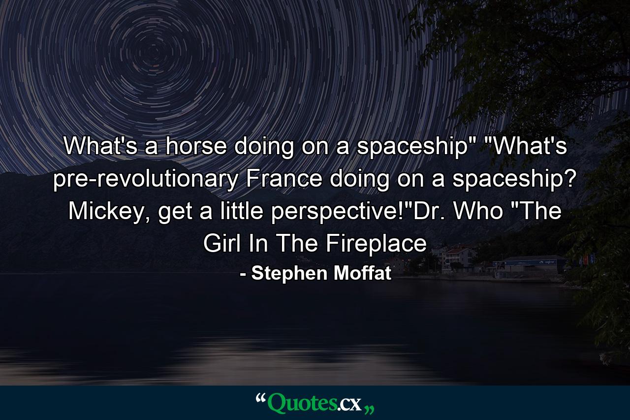 What's a horse doing on a spaceship