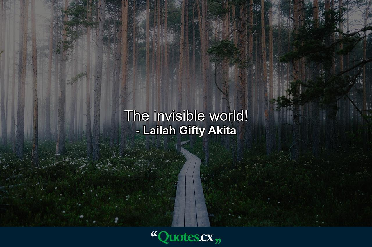 The invisible world! - Quote by Lailah Gifty Akita