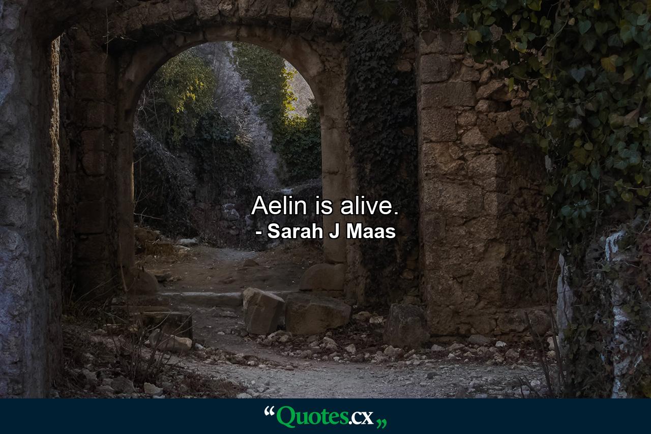 Aelin is alive. - Quote by Sarah J Maas