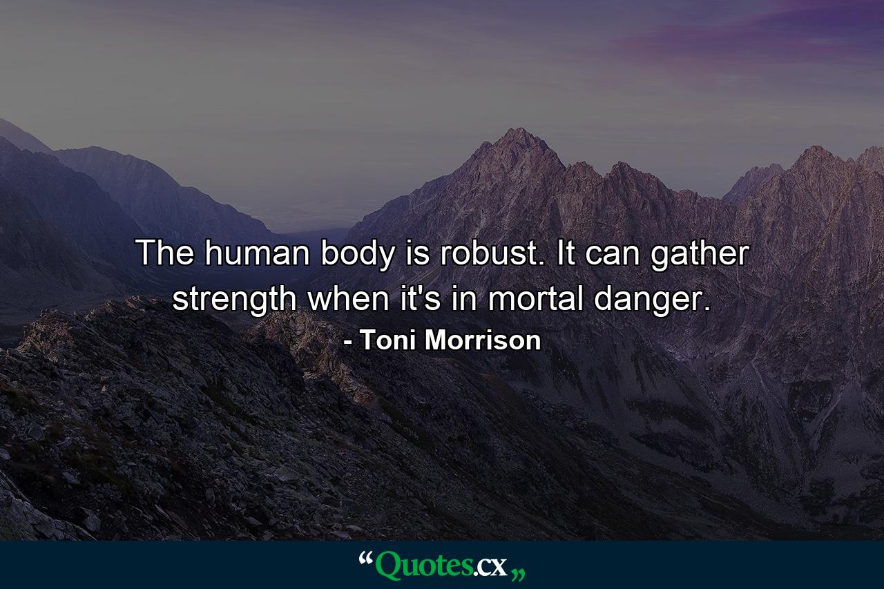 The human body is robust. It can gather strength when it's in mortal danger. - Quote by Toni Morrison