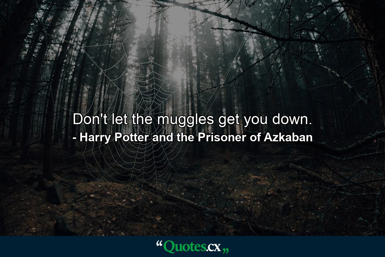 Don't let the muggles get you down. - Quote by Harry Potter and the Prisoner of Azkaban