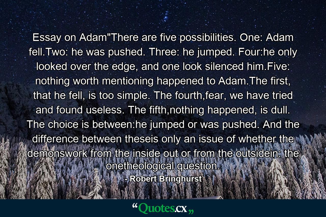 Essay on Adam