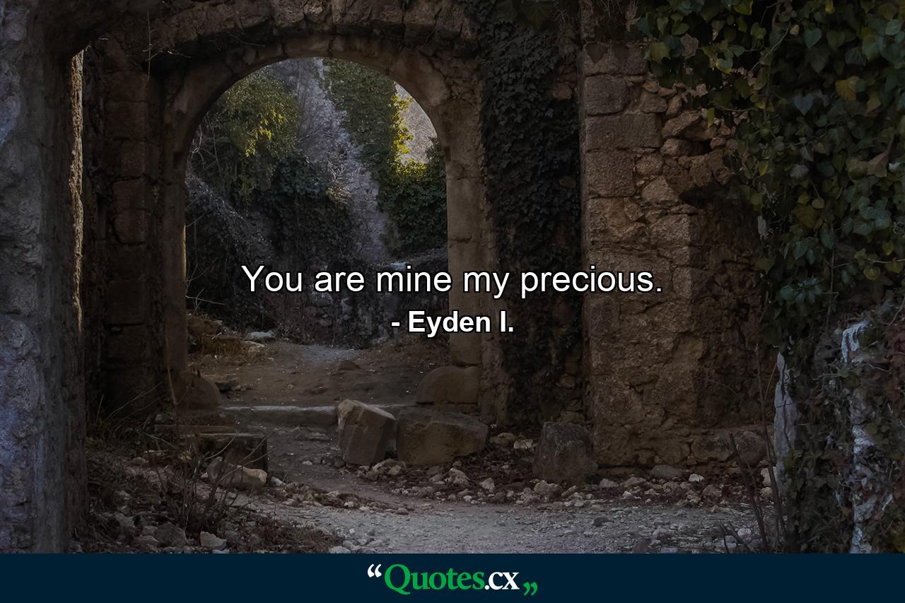 You are mine my precious. - Quote by Eyden I.