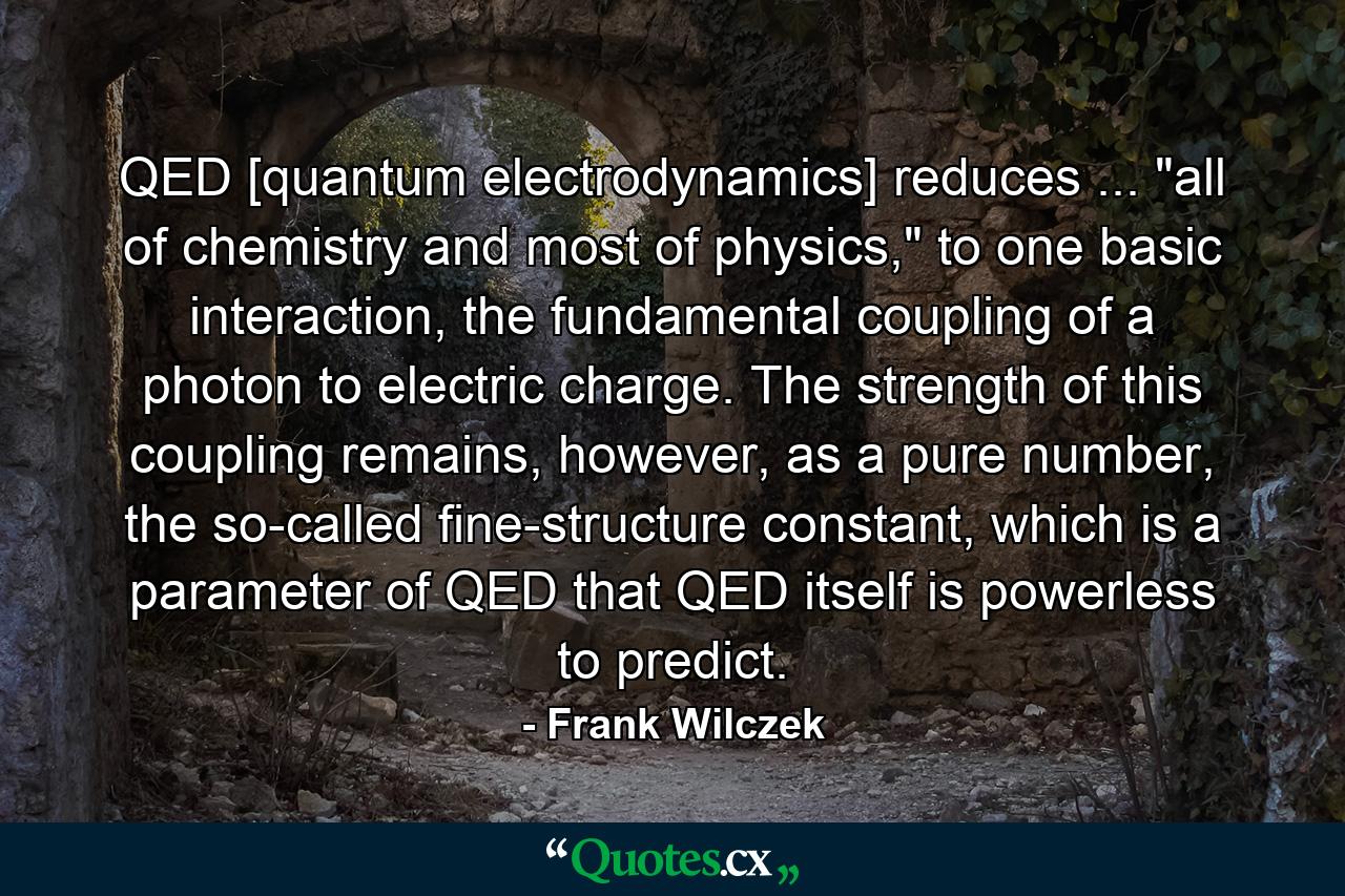 QED [quantum electrodynamics] reduces ... 