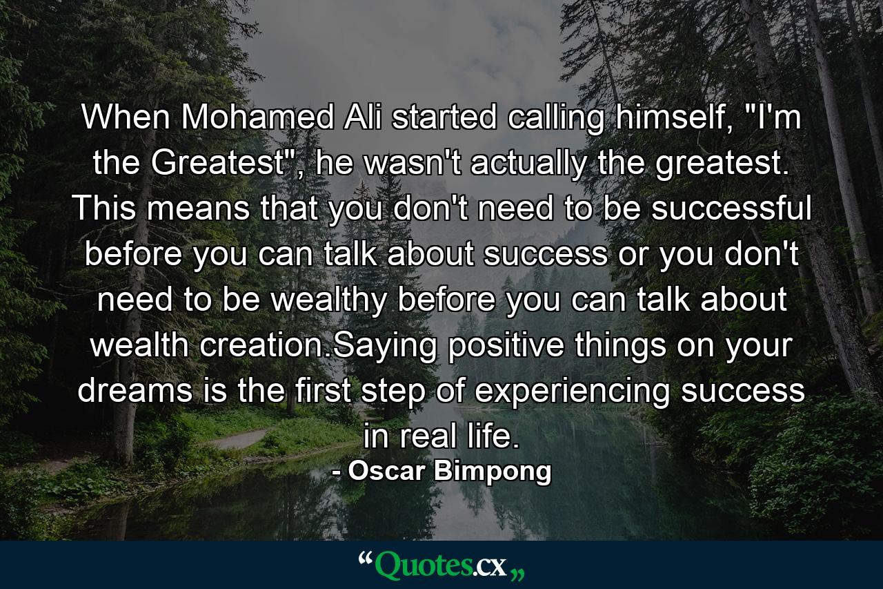 When Mohamed Ali started calling himself, 