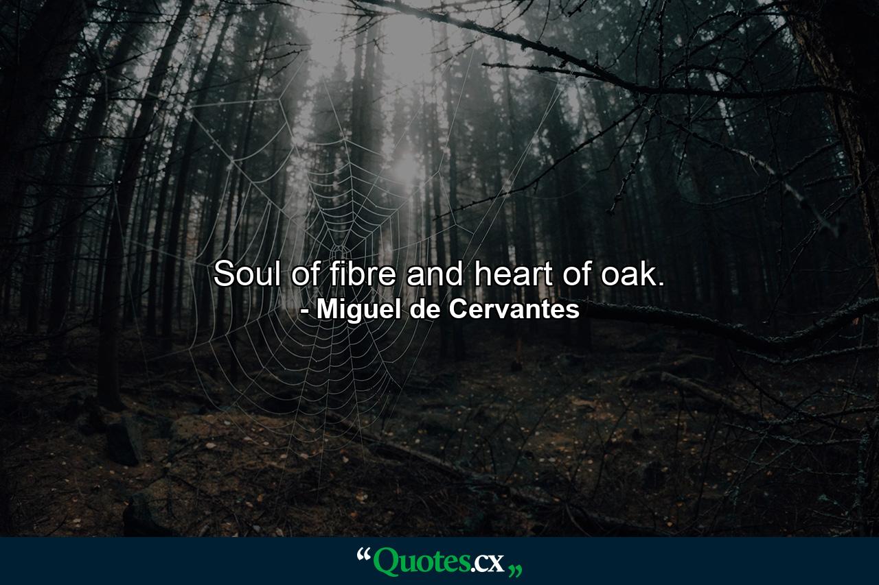 Soul of fibre and heart of oak. - Quote by Miguel de Cervantes