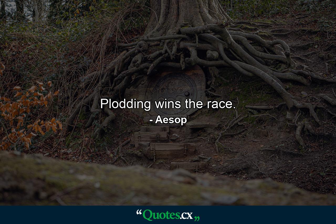 Plodding wins the race. - Quote by Aesop