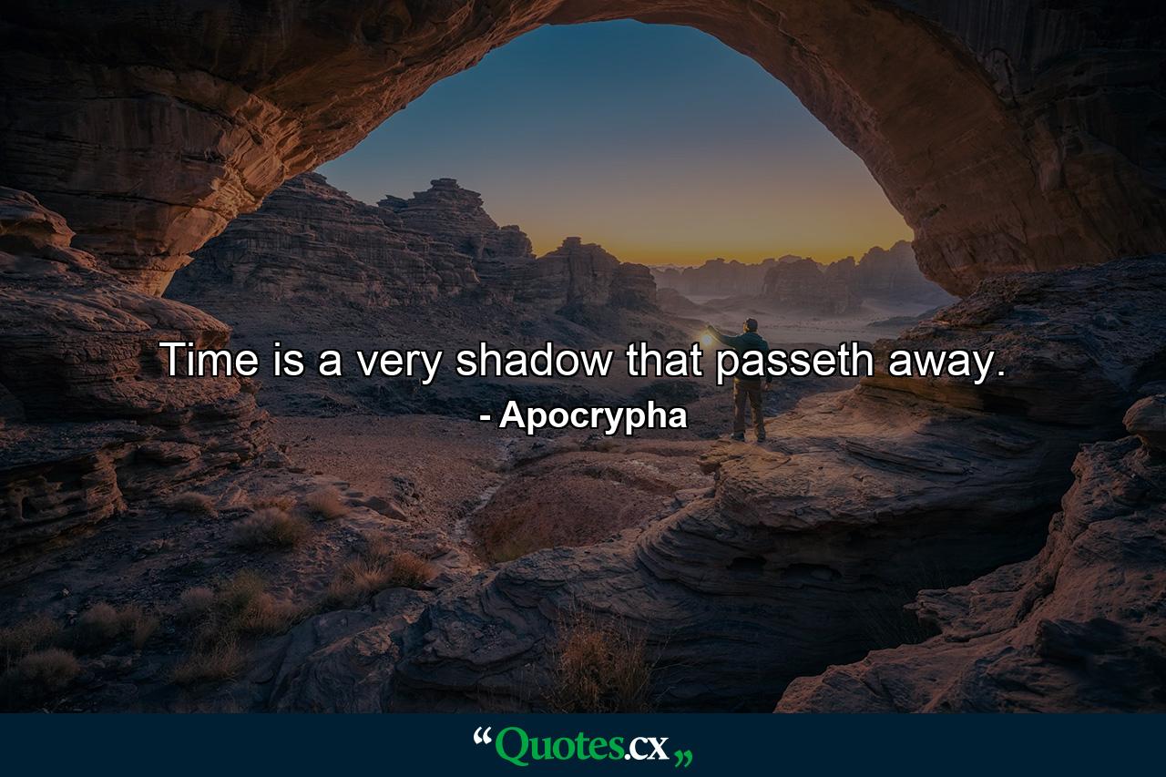 Time is a very shadow that passeth away. - Quote by Apocrypha