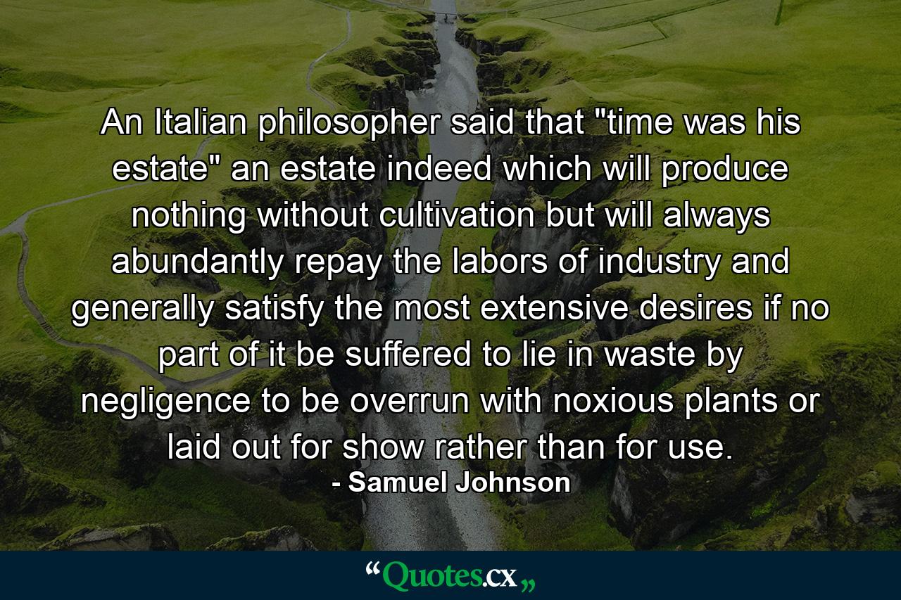 An Italian philosopher said that 