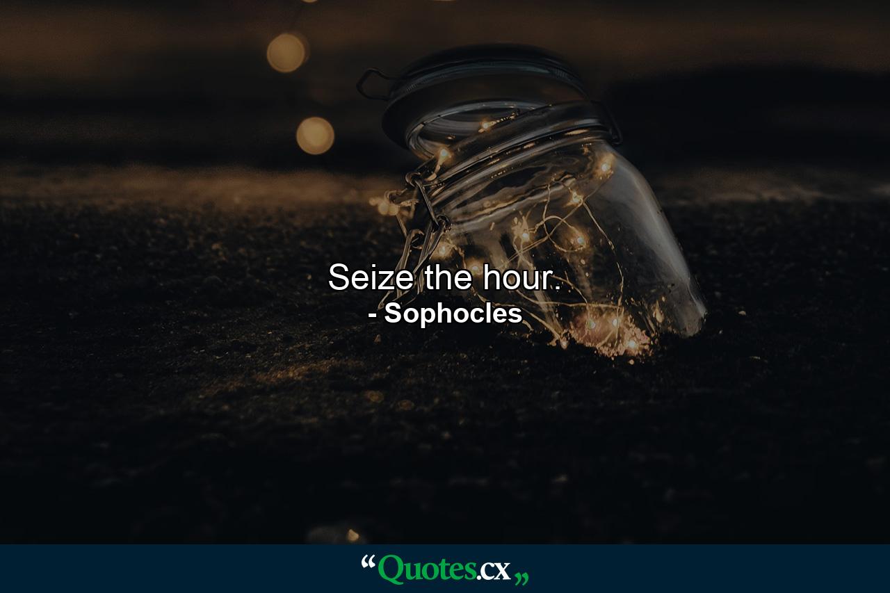 Seize the hour. - Quote by Sophocles