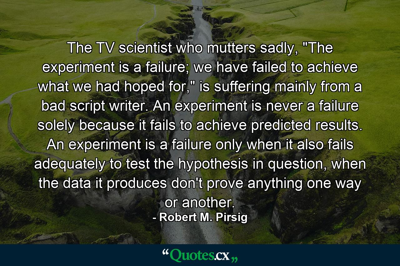 The TV scientist who mutters sadly, 