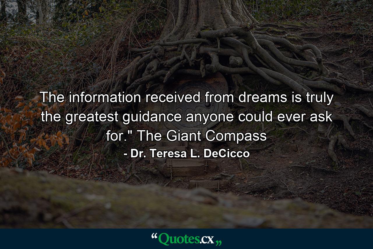 The information received from dreams is truly the greatest guidance anyone could ever ask for.